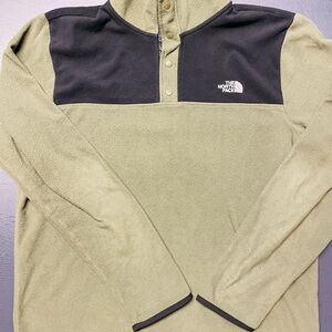 The North Face Green and Black Fleece Pullover